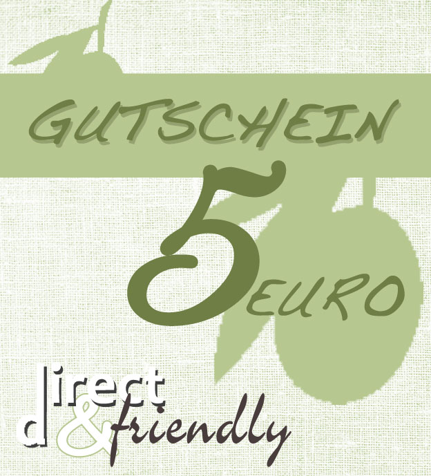 Gutschein 5 Euro | GUTSCHEINE | direct&friendly Bio Produkte