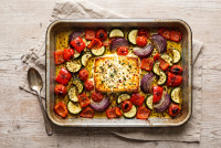 Ofengemüse mit Feta, Oregano und Olivenöl