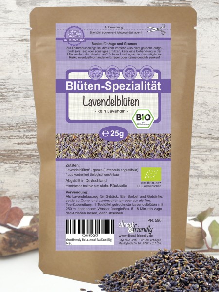 Bio Lavendelblüten - echter Lavendel (Lavandula angustifolia) - getrocknet