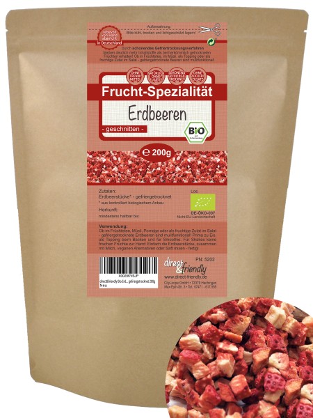 Bio Erdbeeren gefriertgetrocknet 200g