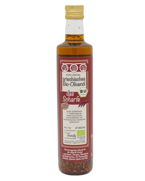 "unser Scharfes" extra natives Bio Olivenöl mit scharfer Chili