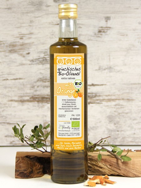 Griechisches Bio Olivenöl mit Orange