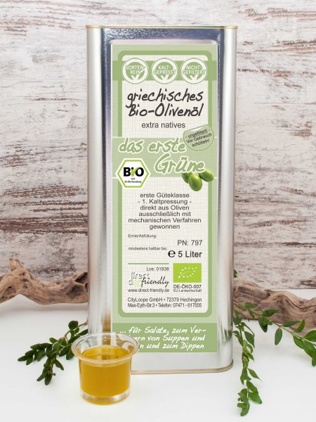 "das erste Grüne" extra native Bio-Olivenöl aus Griechenland - ungefiltert