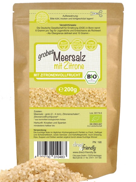 Meersalz mit Bio Zitrone - grob