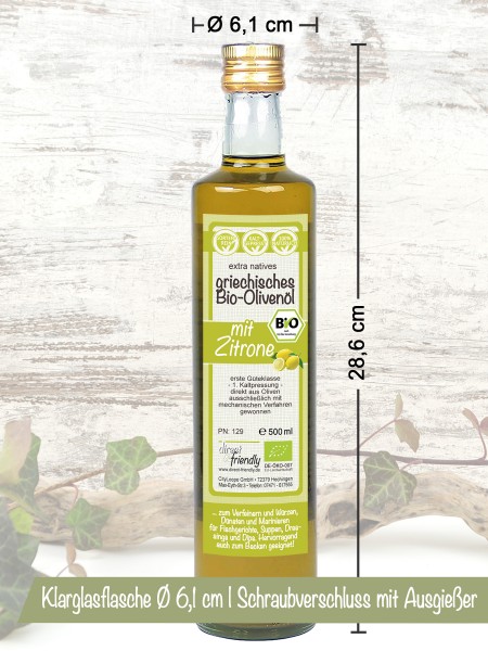 Extra natives Bio Olivenöl mit Zitrone