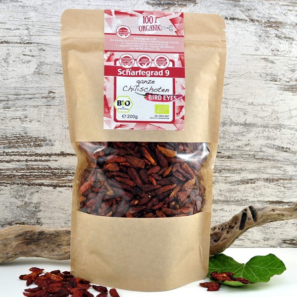 Bio Chili Birdeye - ganze Schoten