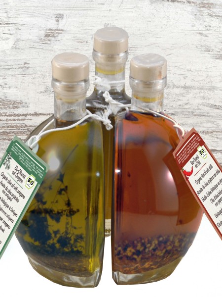 Trisco Ölivenölset - Bio Geschenkset mit Mildem, Chili und Oregano Olivenöl