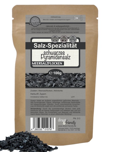 Schwarzes Pyramidensalz aus Zypern - Dekorsalz